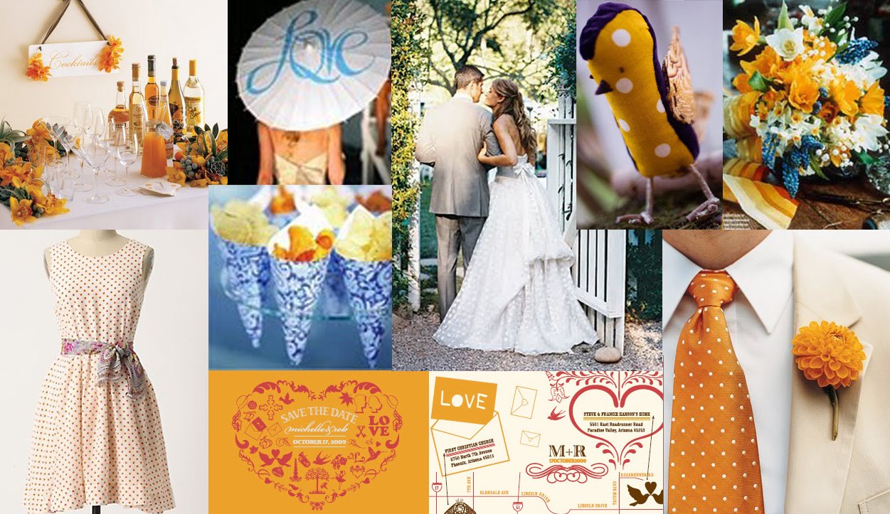 Orange and Blue Wedding