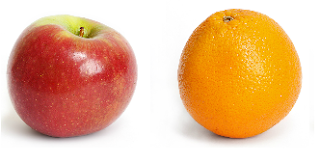 an apple and an orange