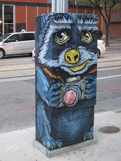 Toronto Utility Box Raccoon With Camera.