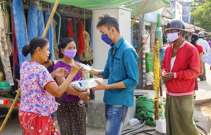 ပရဟိတအဖွဲ့များပူးပေါင်းကာ ပြည်သူများသို့ Mask များအခမဲ့ဖြန့်ဝေ