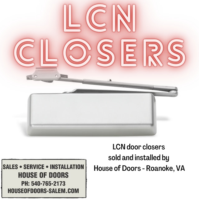 LCN door closers  sold and installed by  House of Doors - Roanoke, VA