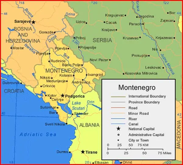 image: Montenegro Map High Resolution