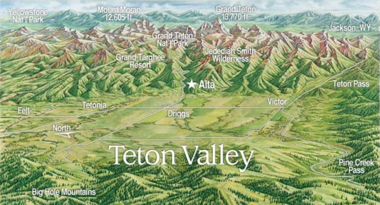 Teton Valley Vacation Rental Victor, Idaho - Teton Valley Map