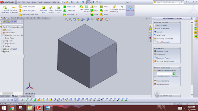 SolidWorks draft feature