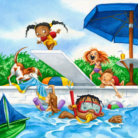 Gambar Berenang Kartun Lucu Kid Swimming Cartoon Wallpaper 