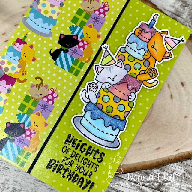 Donna Idlet, Newtons Nook Designs, Newton's Birthday Delights, Birthday Meows 6x6 Paper Pad, birthday cake, kitten,copic coloring,