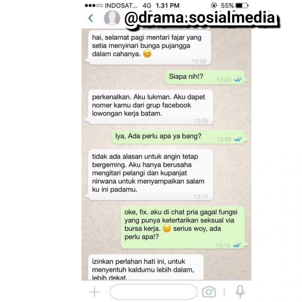 Chat Gombal Pujangga Cinta Ini Berakhir Tragis Bikin Ngakak