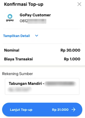 Top Up GoPay Dengan Aplikasi Livin' by Mandiri