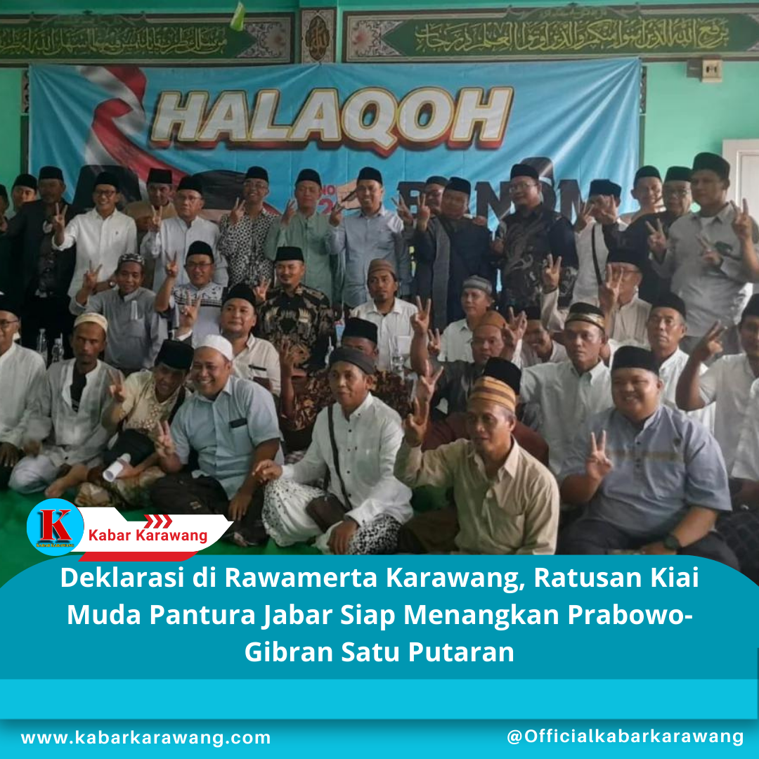 Deklarasi di Rawamerta Karawang, Ratusan Kiai Muda Pantura Jabar Siap Menangkan Prabowo-Gibran Satu Putaran