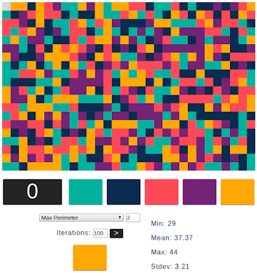 Color Walk with max-perimeter algorithm run for 100 iterations