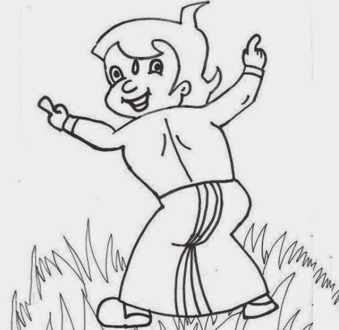 Chota Bheem For Kid Coloring Drawing Free wallpaper