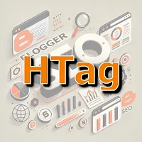 Infographie SEO mettant en évidence les balises HTML H, entourées d'icônes de sites Web et de blogs.