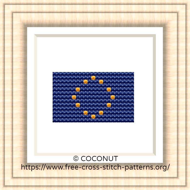 NATIONAL FLAG OF EUROPEAN UNION CROSS STITCH CHART