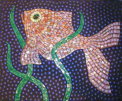 glass Using  Grout GLASS EASY.: Mosaic PAINTING stones Glass MADE painting