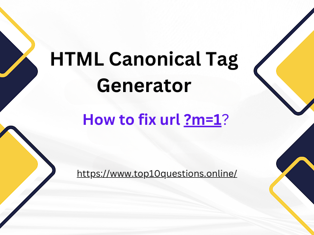 HTML Canonical Tag Generator 2024