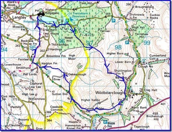 The route - 12 km with 400 metres ascent, allow 3-4 hours 0927route