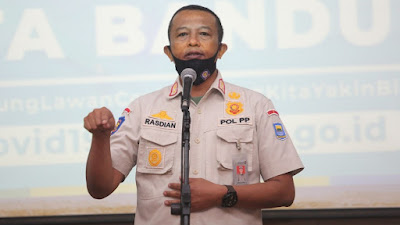 Satpol PP Kota Bandung Masifkan Operasi Prokes  Perketatan AKB , Terapkan Sanksi Denda