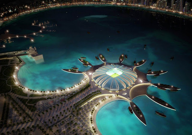 Amazing Architecture, Doha Gulf Stadium, FIFA World Cup, FIFA World Cup Staduiom, FIFA Foot Ball Cup Stadium Decoration, FIFA Staduim Decoration, FIFA Staduim Architecture