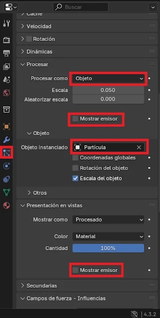 Partícula como objeto instanciado.