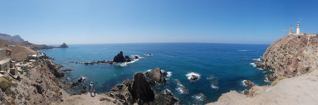 The amazing views and crystal clear water at the lighthouse of Cabo de Gata