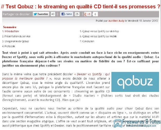 Le site du jour : test de Qobuz, plateforme musicale française 