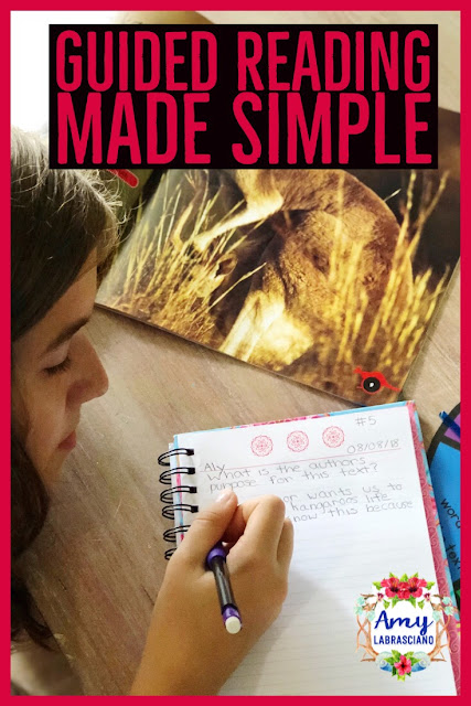 Does guided reading stress you out? Are you having a hard time getting everyone back to your table and teaching tthem meaningful lessons? This post will offer a simple approach to guided reading that helps your to make a plan, organize yourself, and stay relatively stress free.  Perfect for first, second and third grade reading teachers. {1st, 2nd, 3rd, grade, elementary school, reading, guided reading}