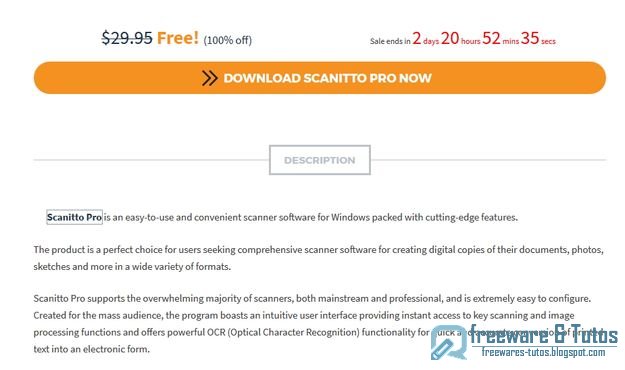 Offre promotionnelle : Scanitto Pro 3.17 gratuit !