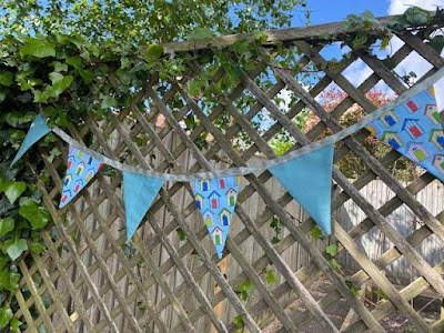 Garden fabric bunting with beach huts