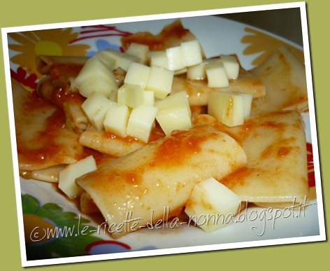 Paccheri con salsa di pomodoro e caciocavallo (8) Paccheri con salsa di pomodoro e caciocavallo (8)