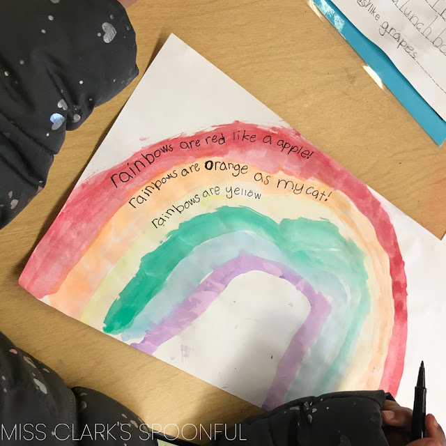 a child's watercolor painting of a rainbow