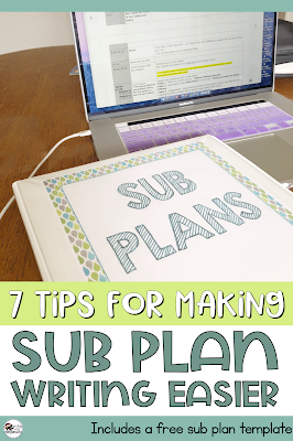 Tips for writing sub plans pinterest pin