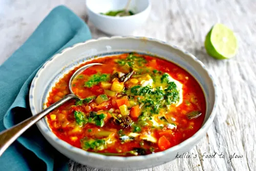 Mexican Vegetable & Bean Soup.