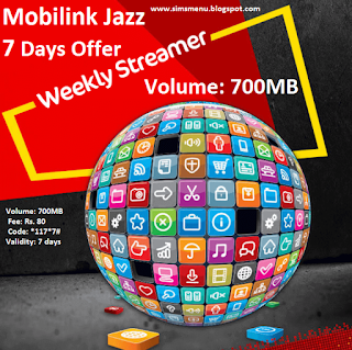 Mobilink Jazz Weekly Streamer 7 Days Internet Offer