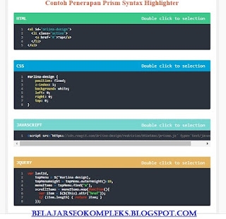 Cara Memasang Prism Syntax Hightlighter Keren di Blog