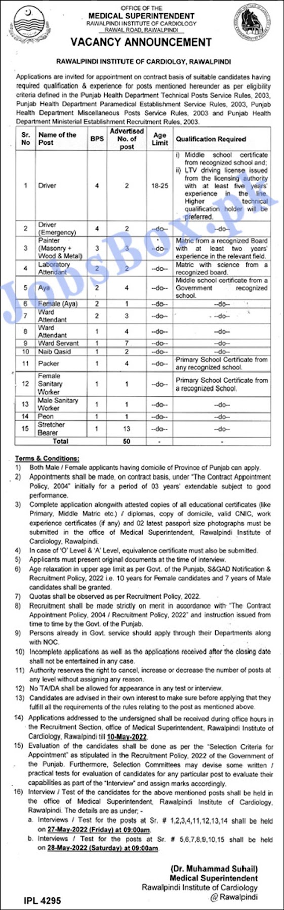 New Government jobs in Rawalpindi Institute of Cardiology