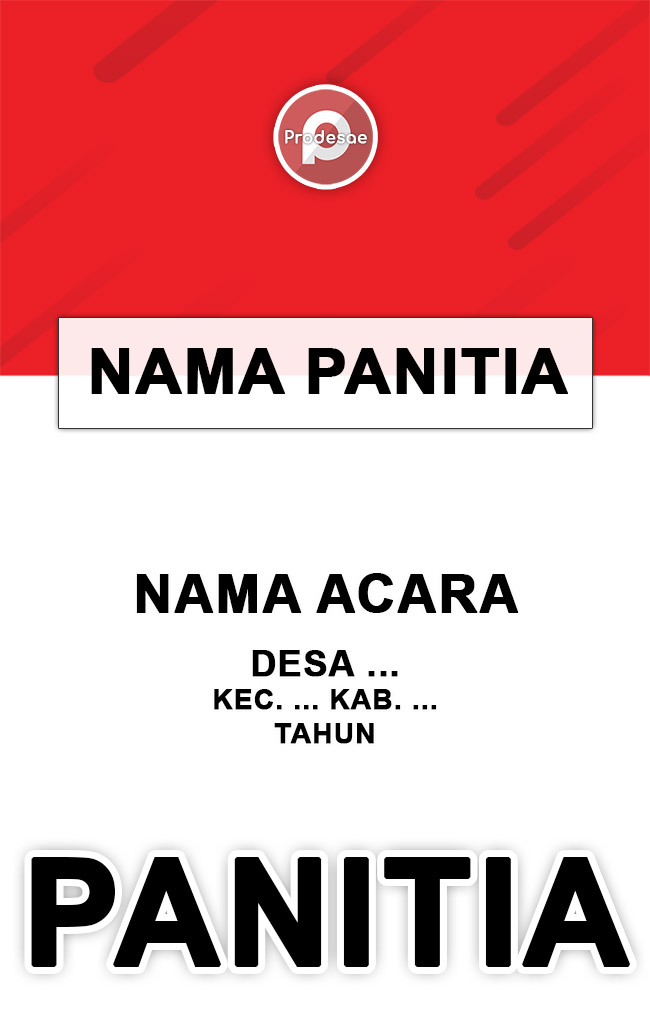 Galeri Desain ID Card Panitia Background Merah Putih File PSD