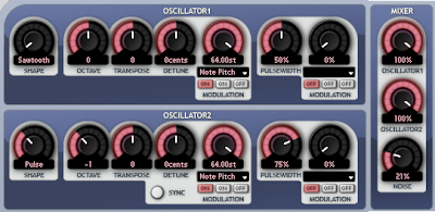 Oscillator settings for Roygbiv bass