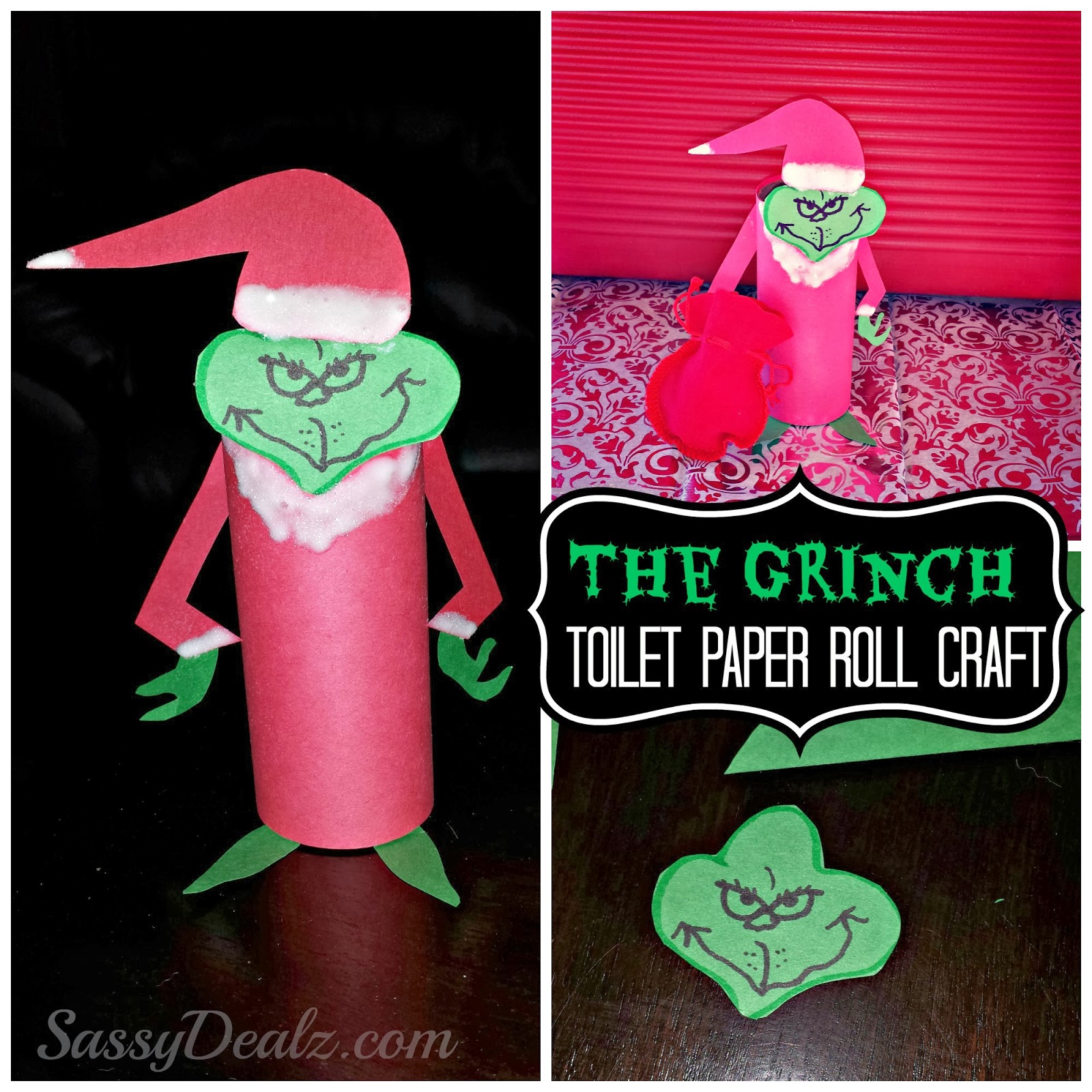 The Grinch Toilet  Paper  Roll  Christmas Craft  For Kids 