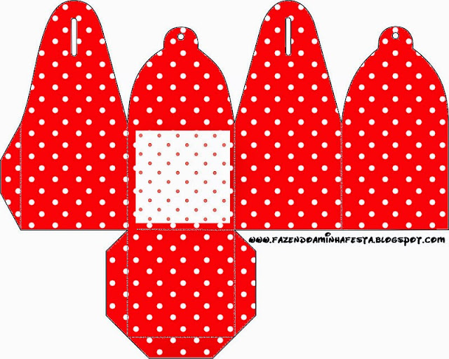 Free Printable Red and White Polka Dots you can use this box for chocolates, candies or cupcakes. 