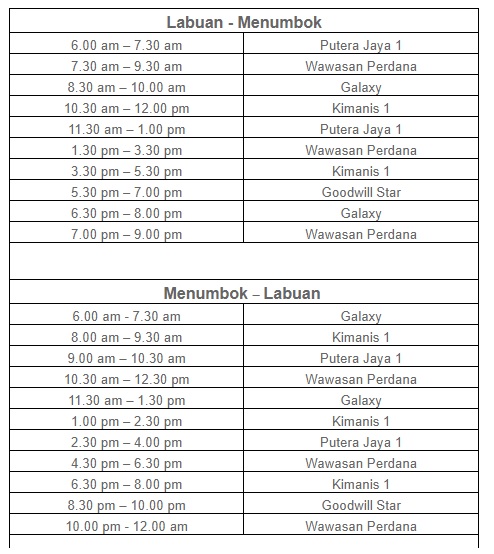 cremin muka: Jalan-jalan ke Labuan | Jadual pelayaran ...