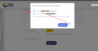 pilih media verifikasi spt email sms