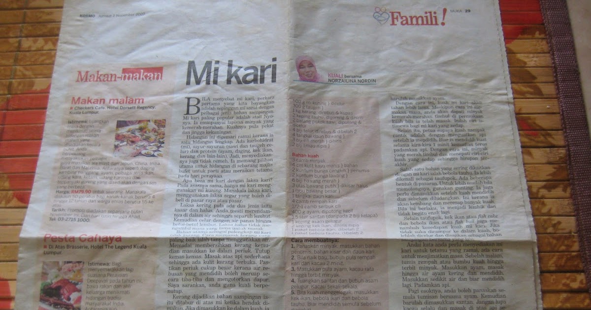 Bunga-bunga Cinta: Resepi Mee Kari Sedap