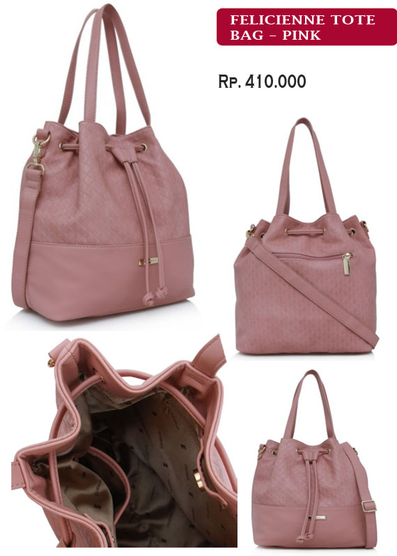 Model dan Harga Tas Elizabeth Felicienne Tote Bag Warna PINK