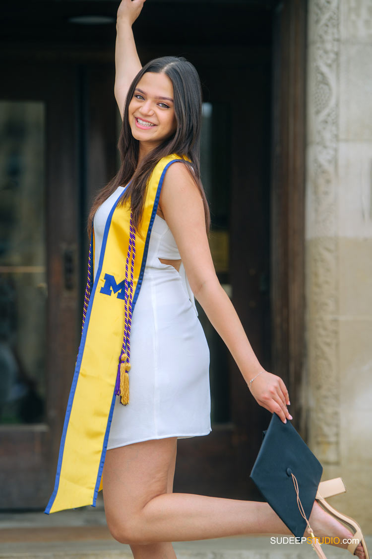 University of Michigan College Graduation Pictures for Ross Business Girls Graduation Photographer SudeepStudio.com