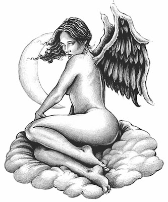 Cloud Angel Tattoo Design tattoo designs Tattoo design of angel sitting