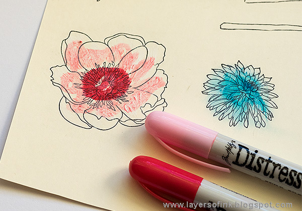 Layers of ink - Mixed Media Flower Canvas Tutorial by Anna-Karin with Sizzix Tim Holtz Flower Garden dies