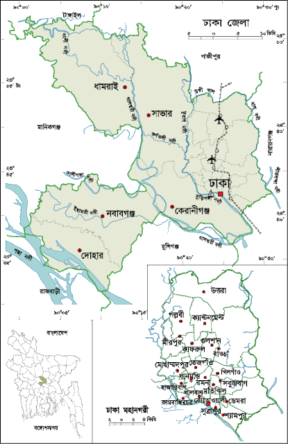Dhaka City Map, Bangladesh