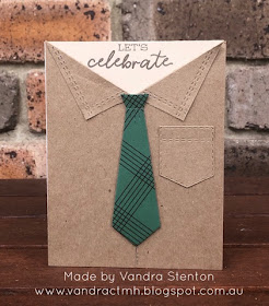 #CTMHVandra, #ctmhcedarandpine, Colour Dare Challenge, splash of colour, masculine, male, tie, pocket, stitched thin cuts, thin cuts, Christmas, shirt, celebrate, Santa, stamping, 3D Foam, CC61913, Kraft, 