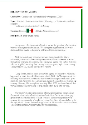 Ahmet Ulusoy College MUN Society AUCMUN: Sample Position ...