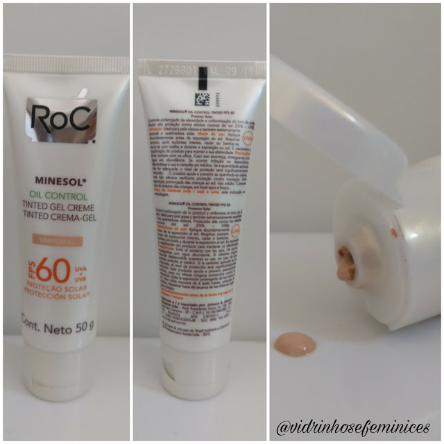 Protetor Solar Roc Minesol Oil Control Tinted Gel Creme FPS 60 - Universal